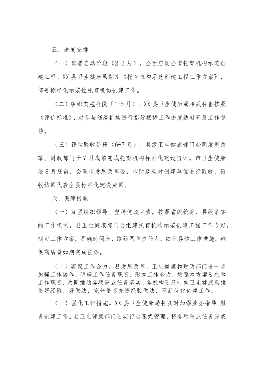 XX县卫生健康局关于托育机构示范创建工程工作方案 .docx_第3页