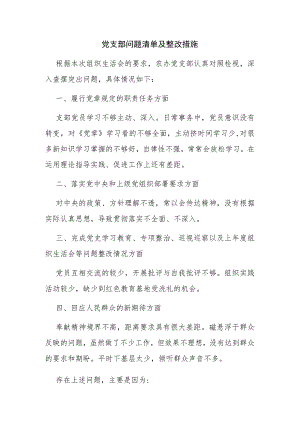 党支部问题清单及整改措施.docx