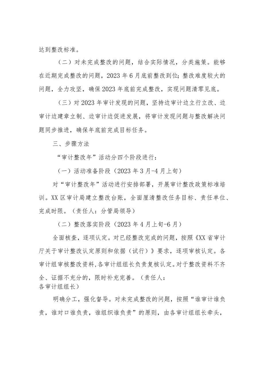 XX区审计局“审计整改年”活动实施方案 .docx_第2页