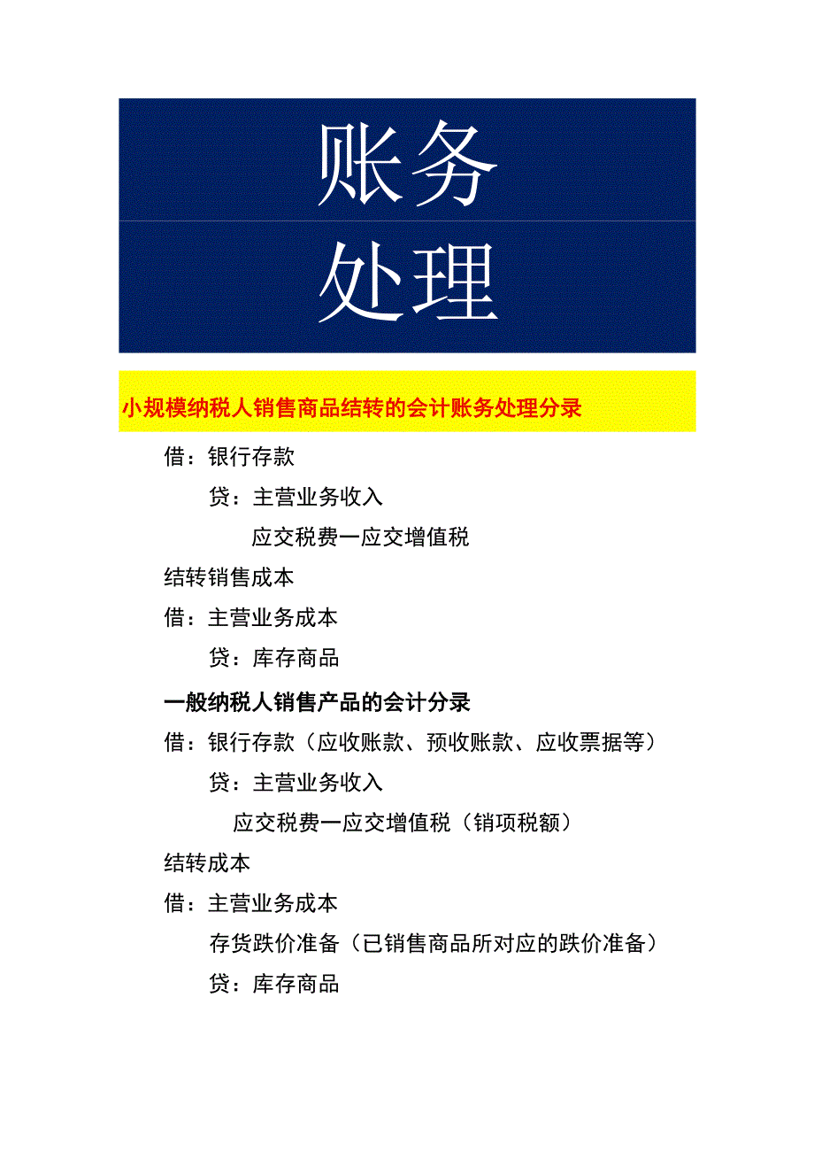 小规模纳税人销售商品结转的会计账务处理.docx_第1页