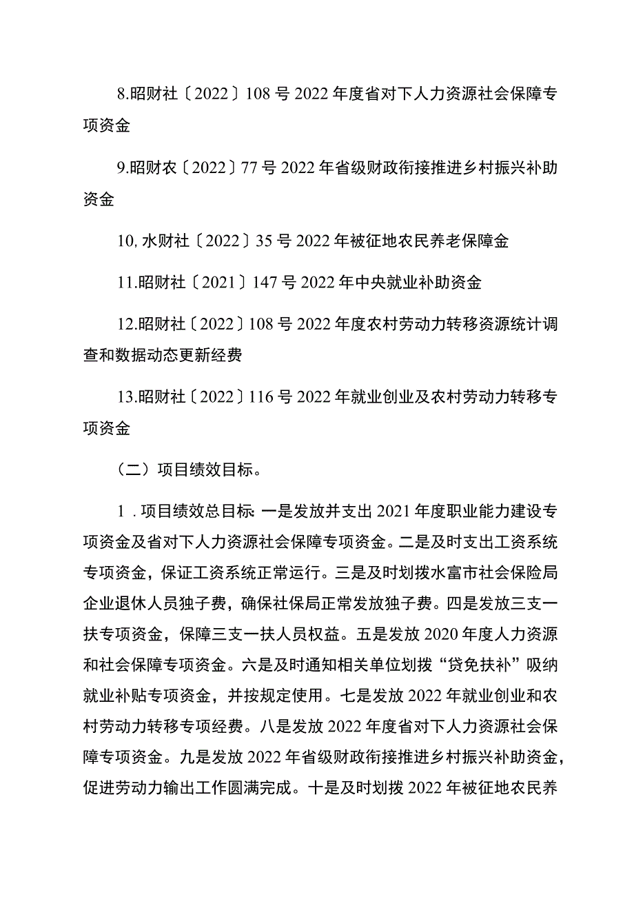 水富市人力资源和社会保障局2022年特定目标类项目支出绩效评价报告.docx_第2页