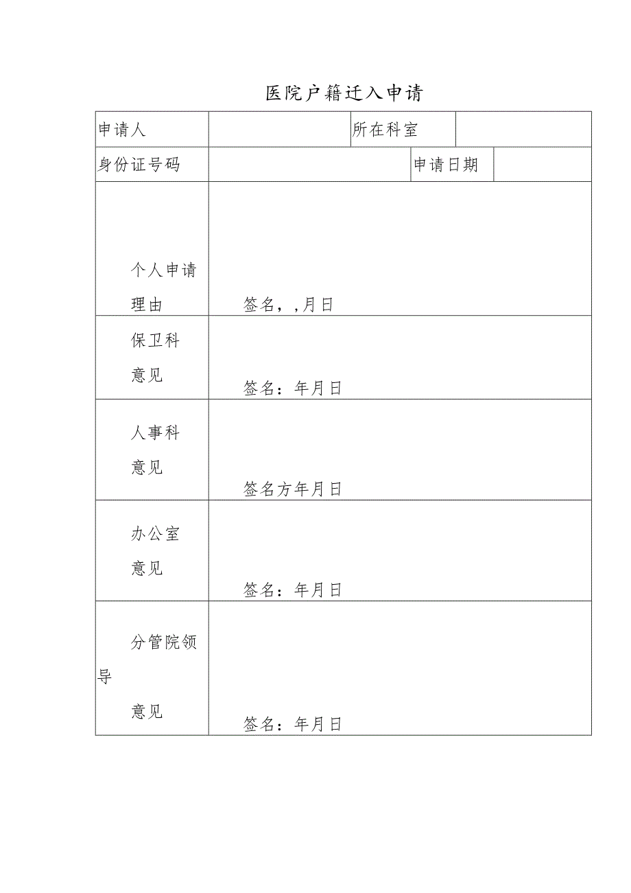 医院户籍迁入申请.docx_第1页