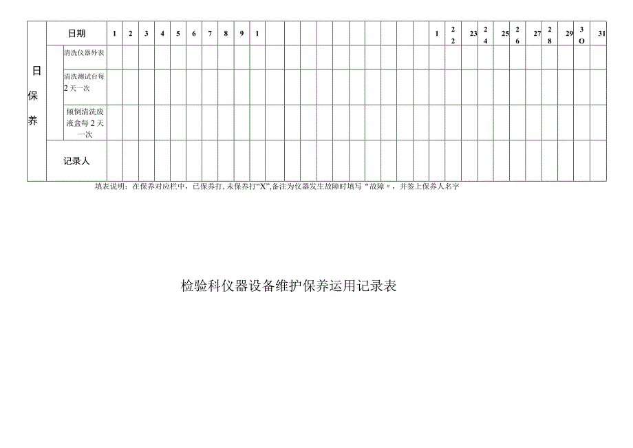 检验科仪器设备维护保养记录表.docx_第3页