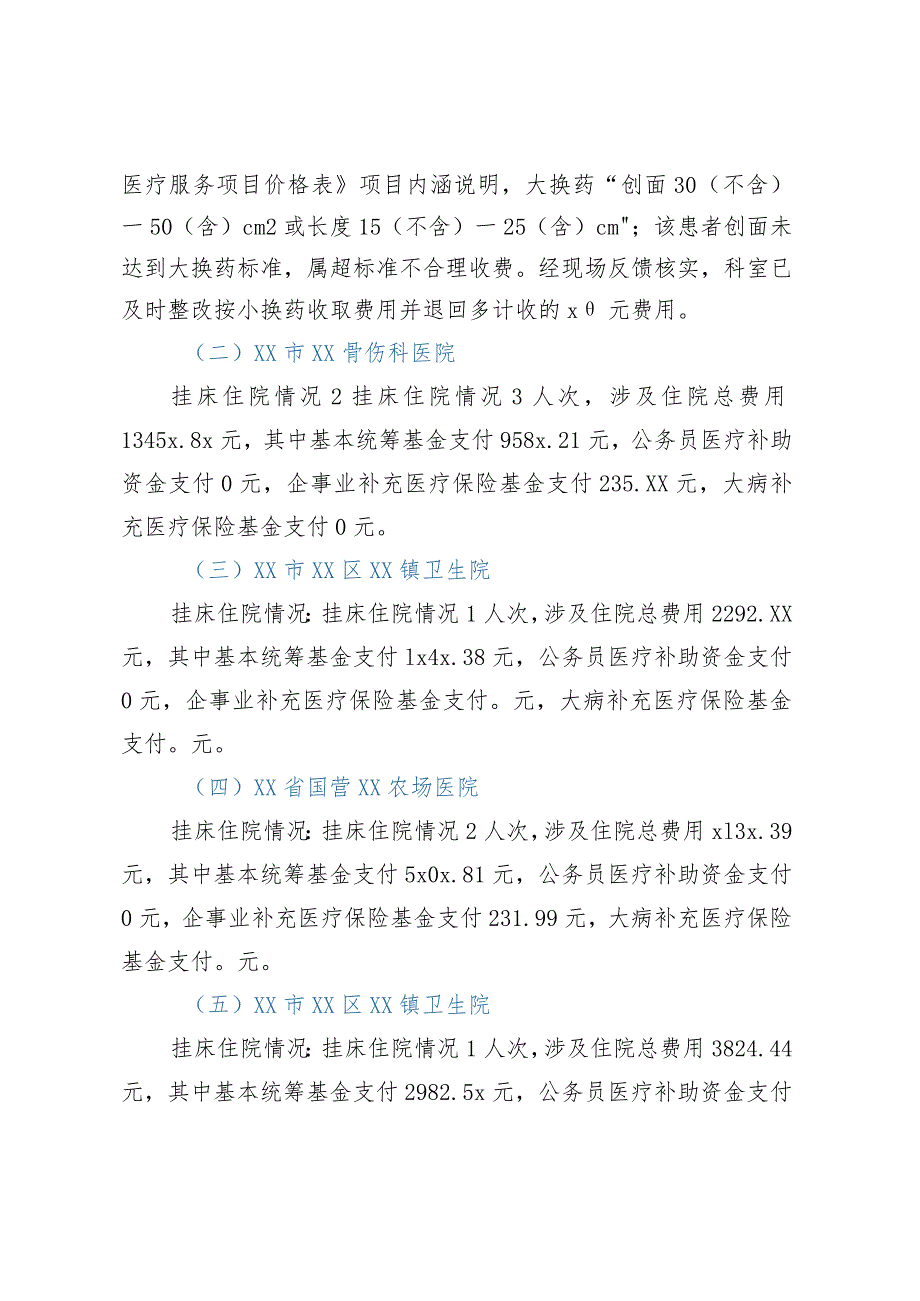 关于市区医保定点医院2023年第二季度履行医保服务协议检查情况的通报.docx_第3页