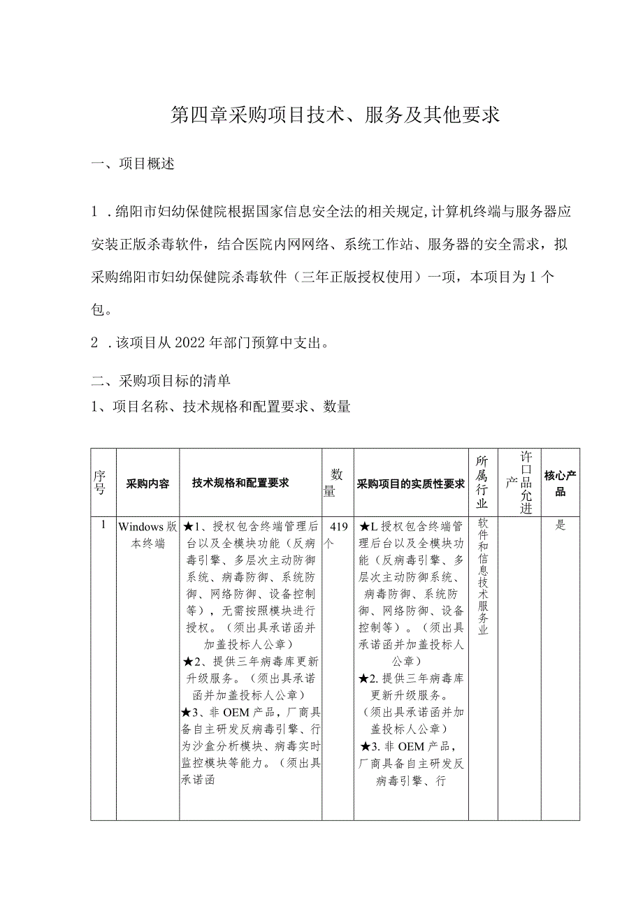 第四章采购项目技术、服务及其他要求.docx_第1页