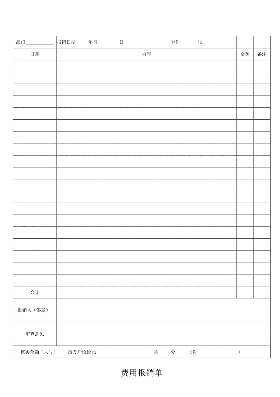 费用报销单表.docx_第1页