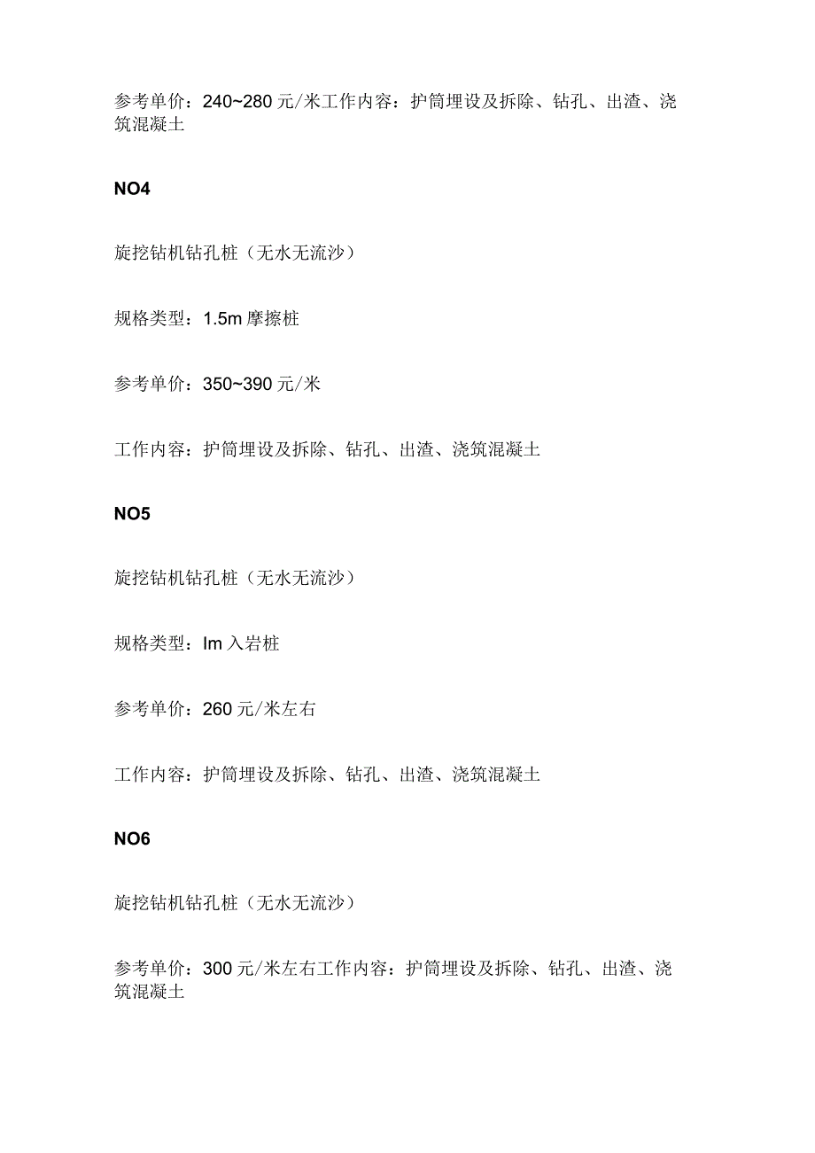 2023版桩基清包工价格汇总.docx_第2页