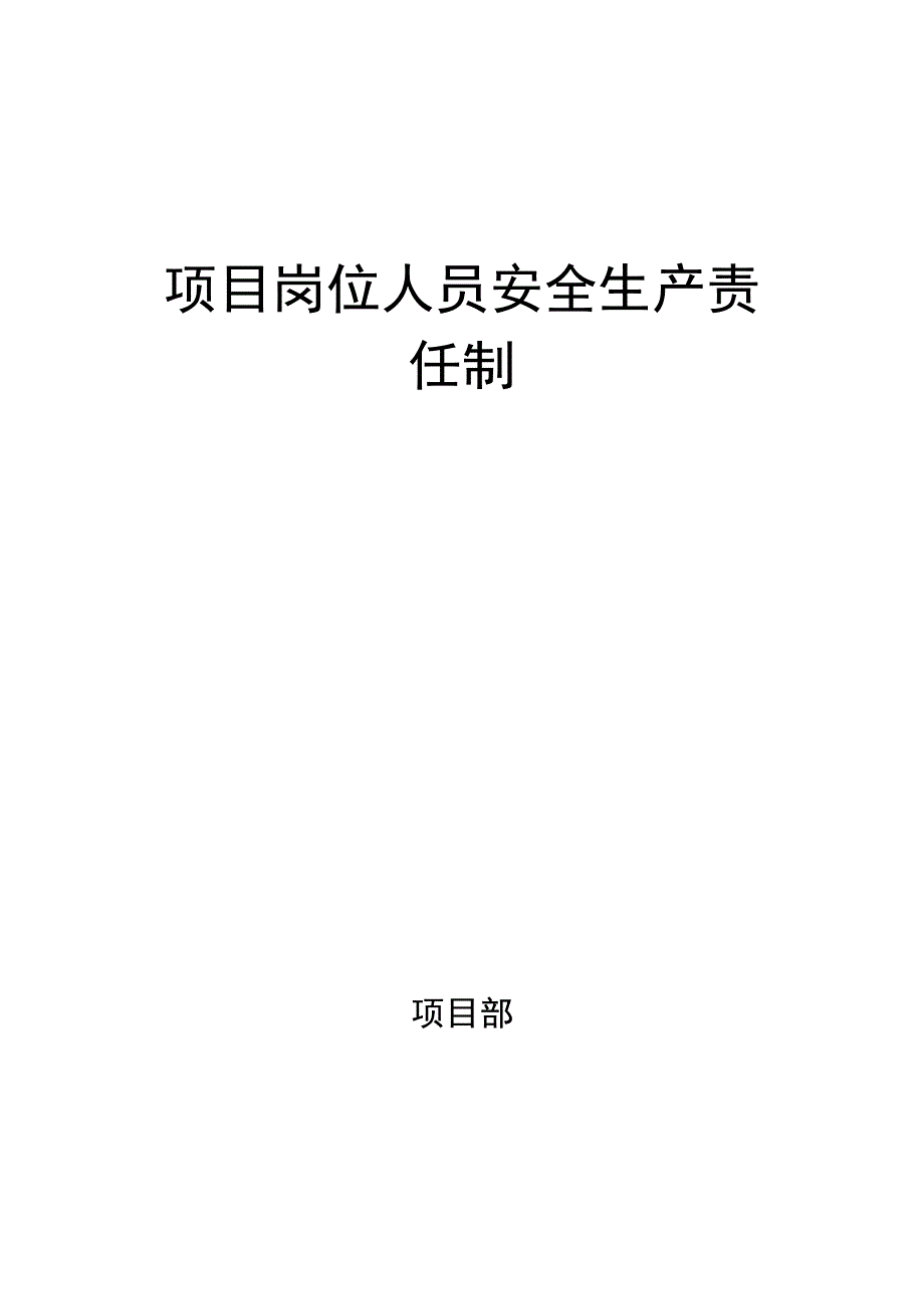 项目岗位人员安全生产责任制.docx_第1页