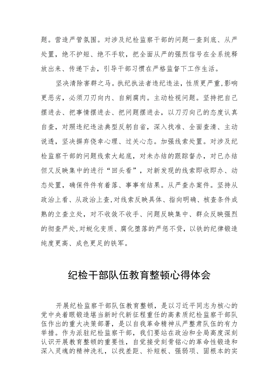 纪检干部队伍教育整顿心得体会发言稿(五篇).docx_第3页