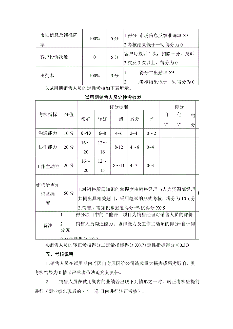 企业销售人员转正考核方案.docx_第2页