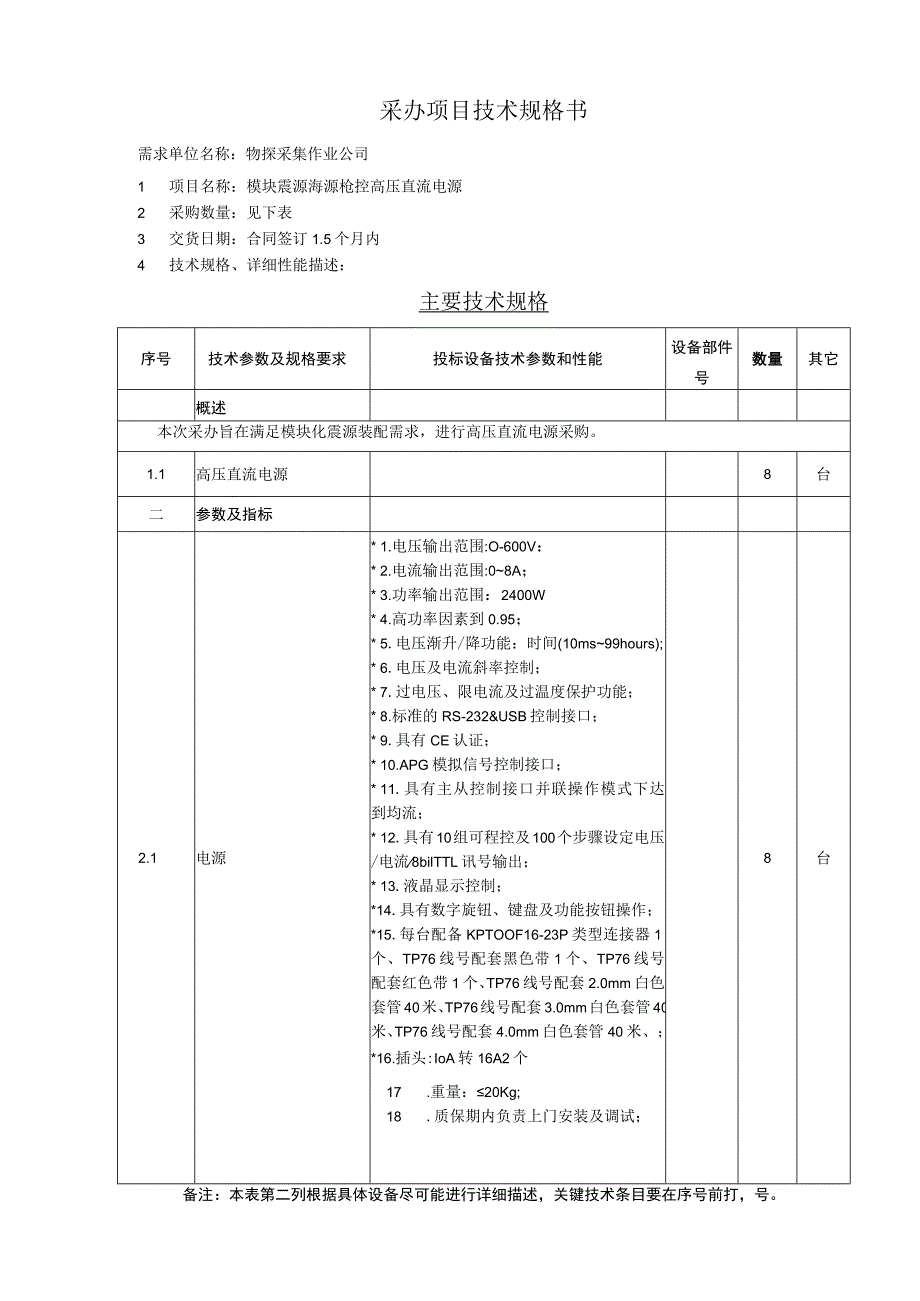 采办项目技术规格书.docx_第1页