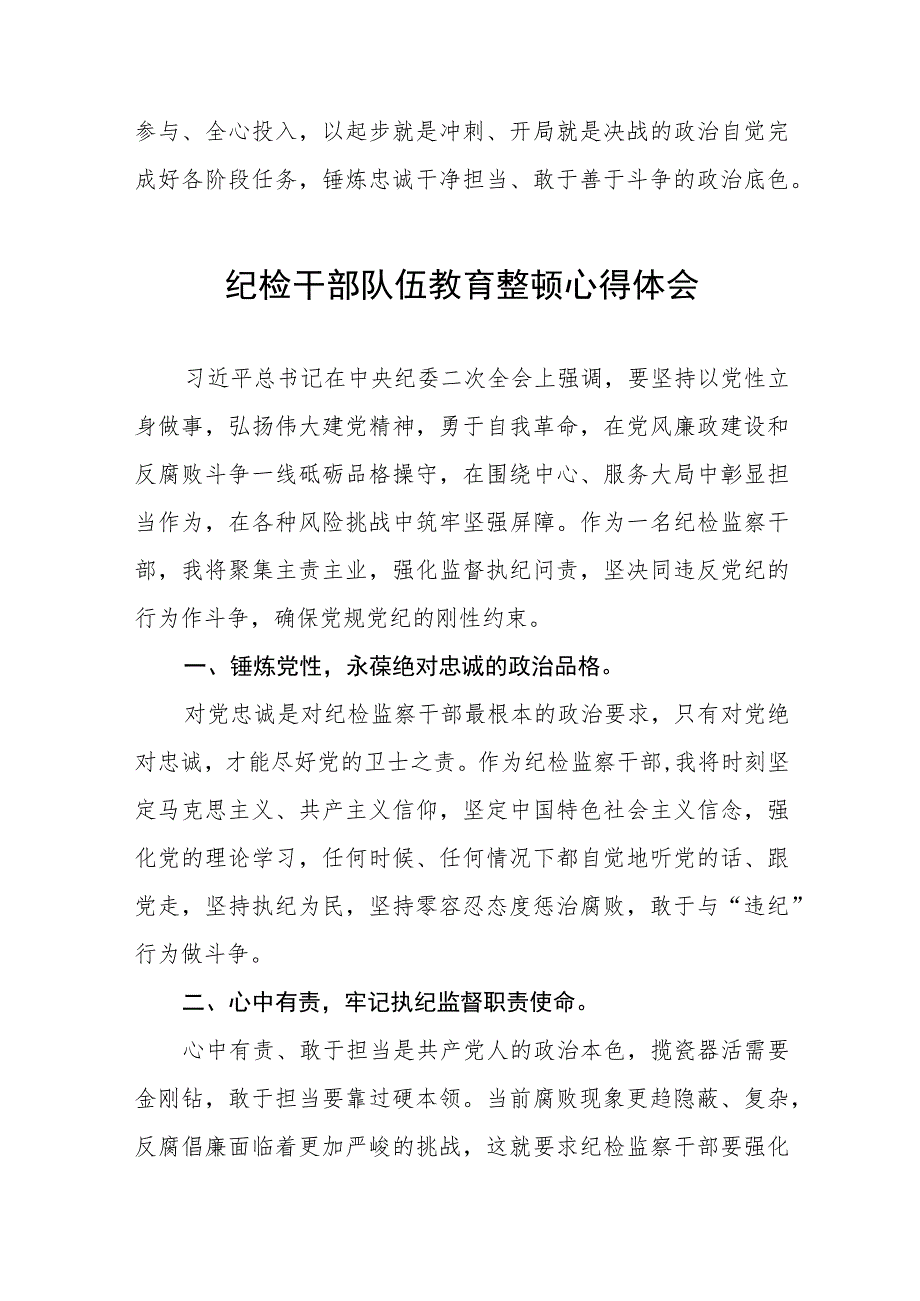 纪检监察干部队伍教育整顿心得体会交流发言稿(10篇).docx_第3页