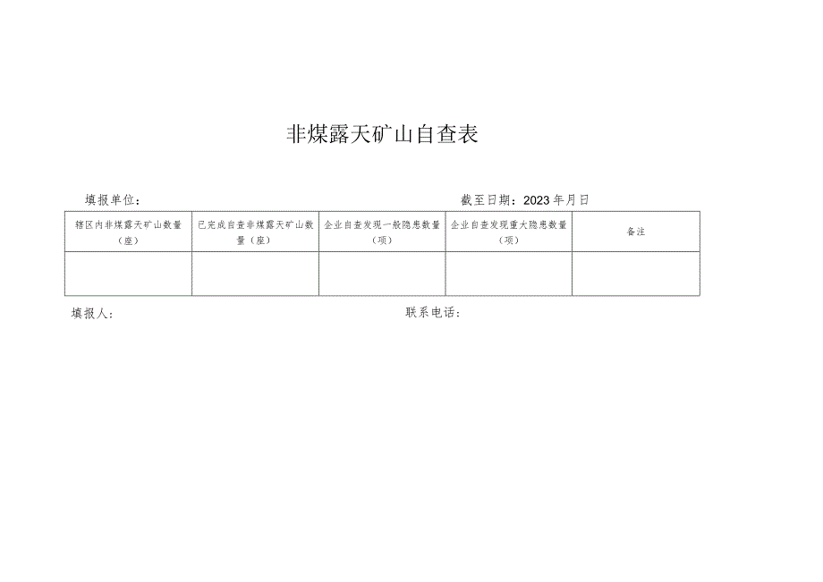 非煤露天矿山自查表.docx_第1页