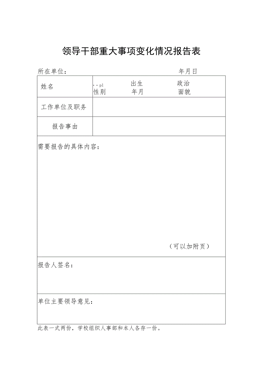 领导干部重大事项变化情况报告表.docx_第1页