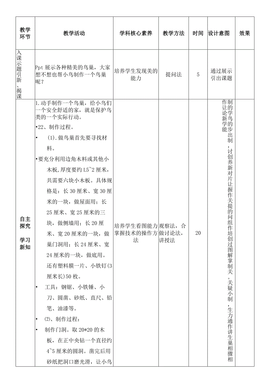 五年级劳动与技术第14课时-做鸟巢“双减双设计”精品教案.docx_第2页