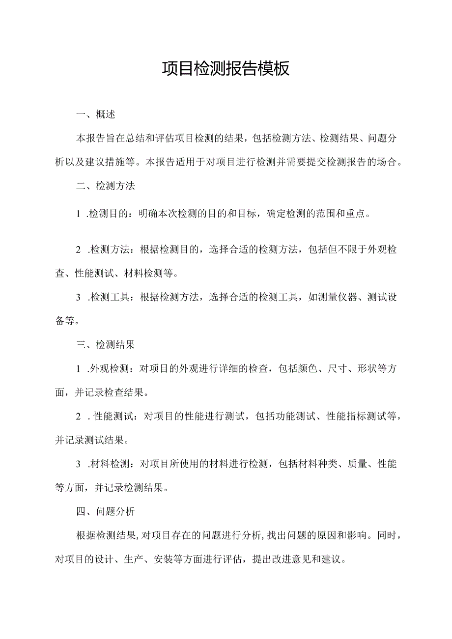 项目检测报告模板.docx_第1页