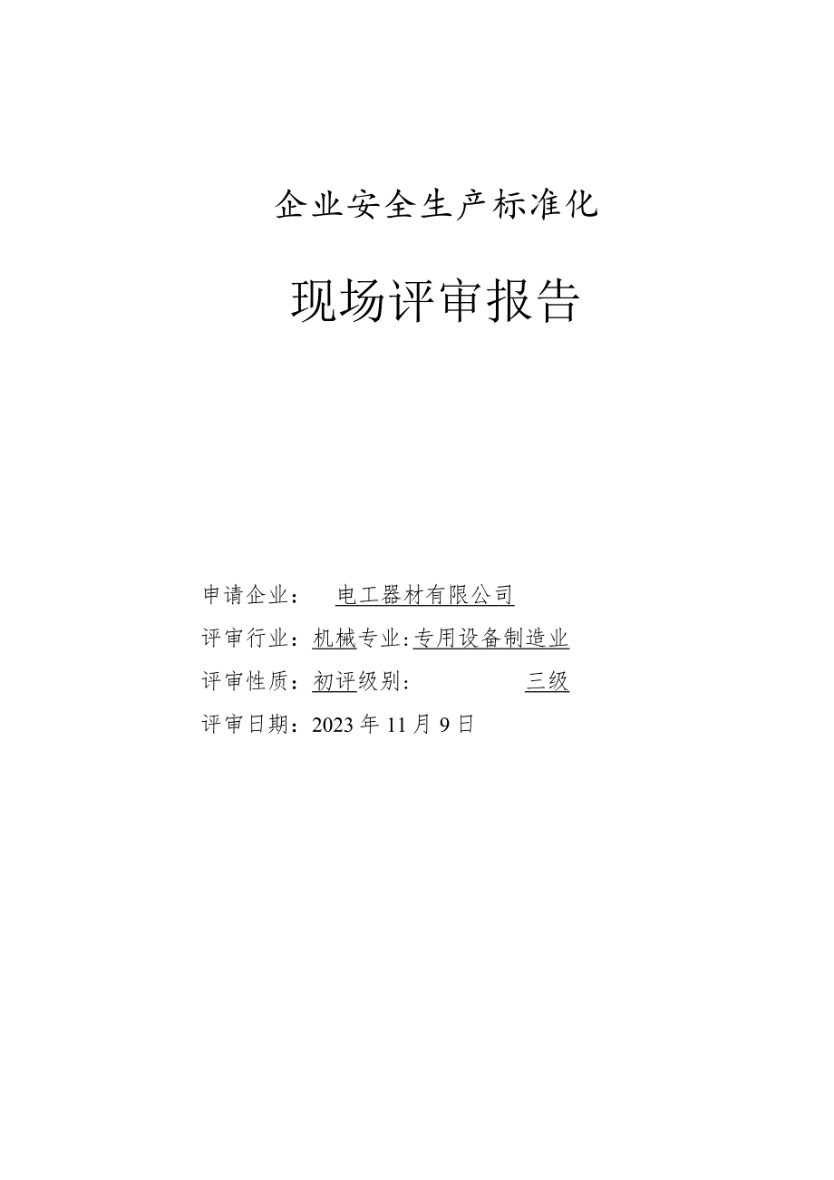 企业安全生产标准化现场评审报告.docx_第1页