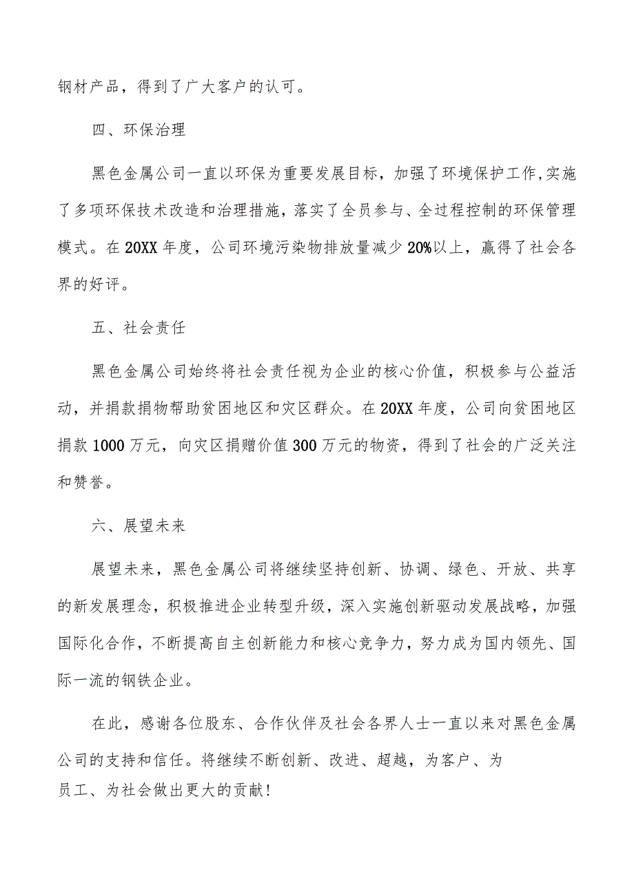 黑色金属公司年度总结报告模板.docx_第2页