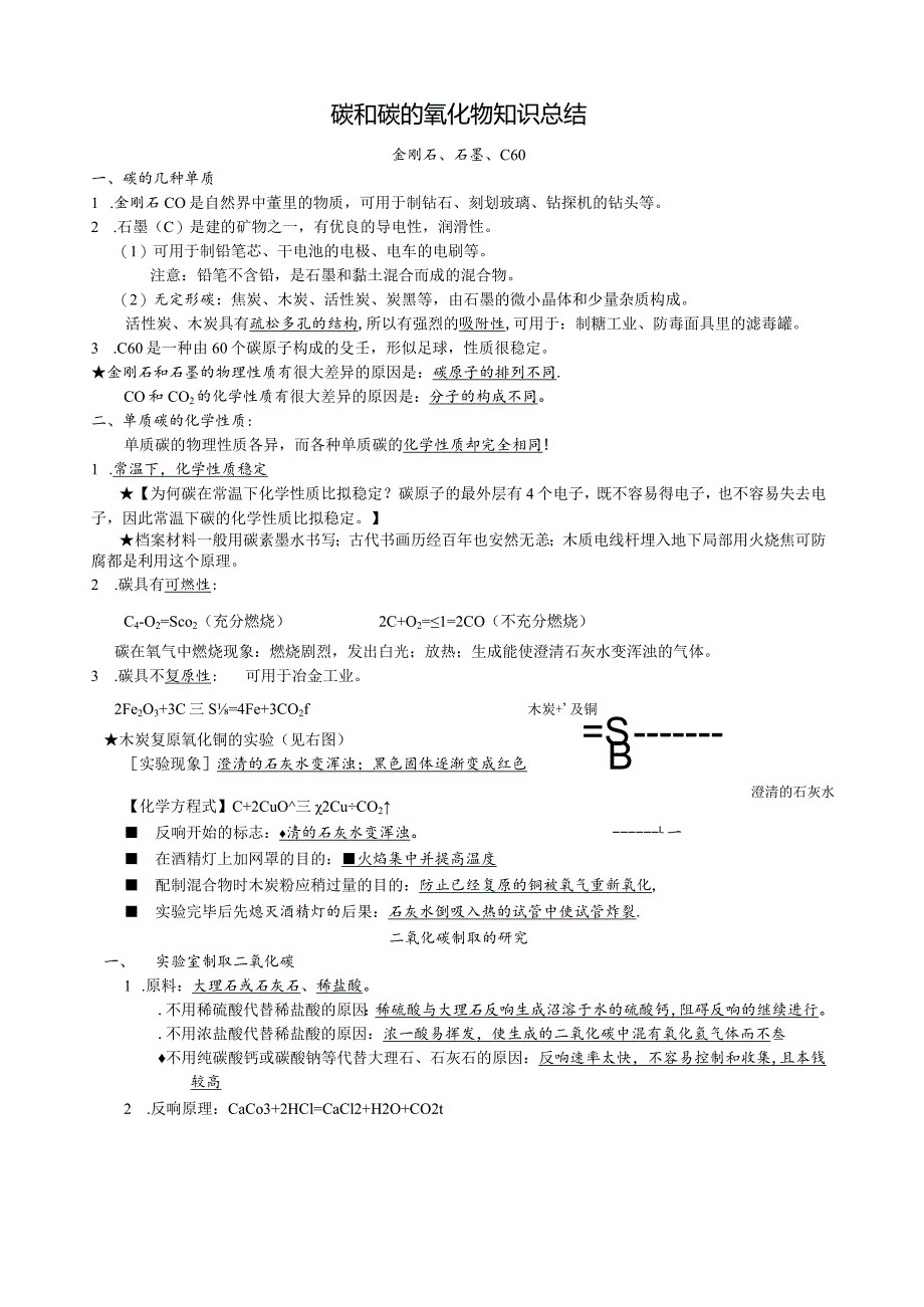 《碳和碳的氧化物》知识点总结.docx_第1页