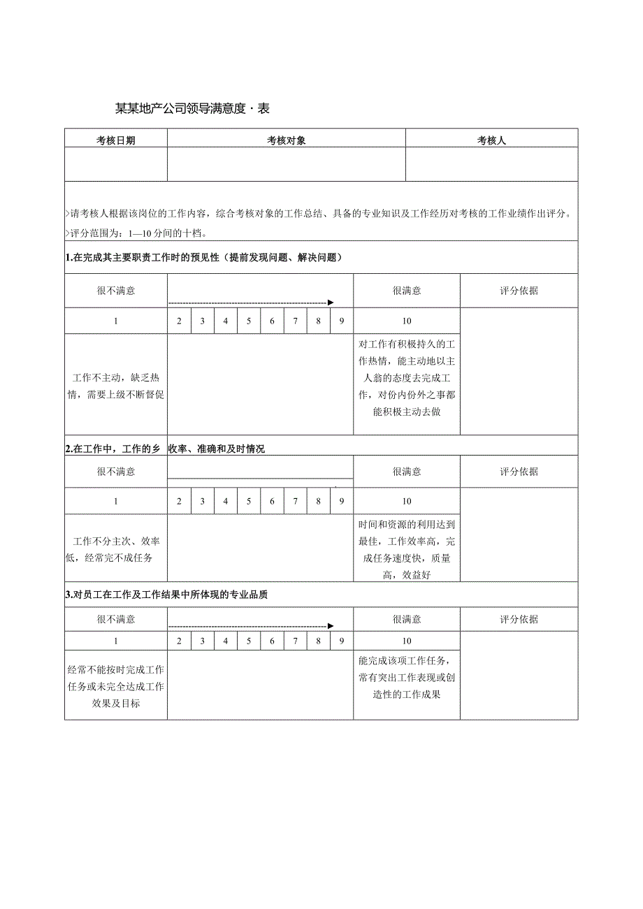 某某地产公司领导满意度量表.docx_第1页