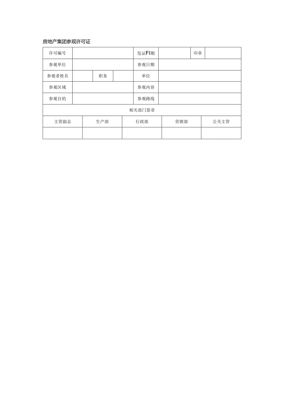 房地产集团参观许可证.docx_第1页