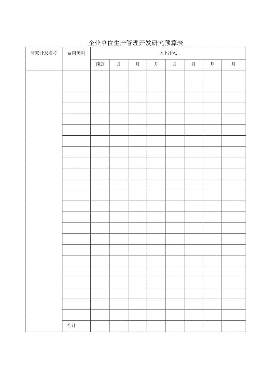 企业单位生产管理开发研究预算表.docx_第1页