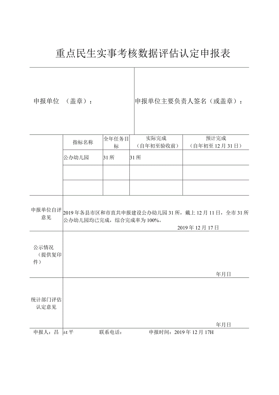 重点民生实事考核数据评估认定申报表.docx_第1页