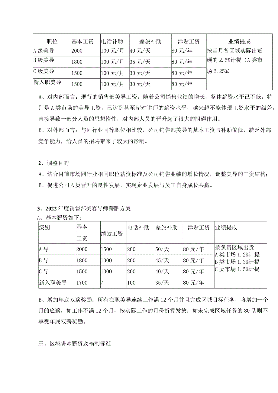 化妆品公司年度销售部岗位定级及薪酬方案.docx_第3页