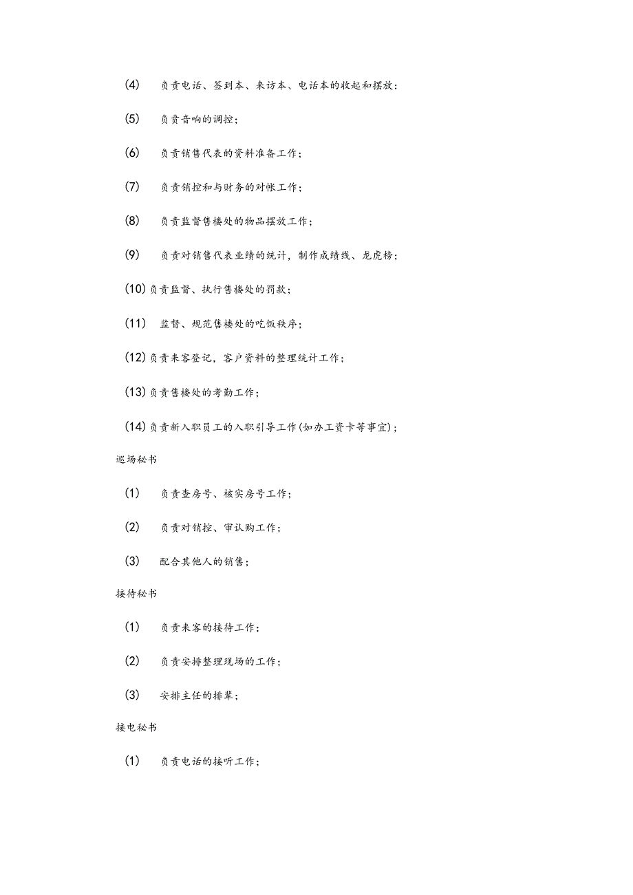 房地产企业销售部销售秘书职能职责.docx_第3页