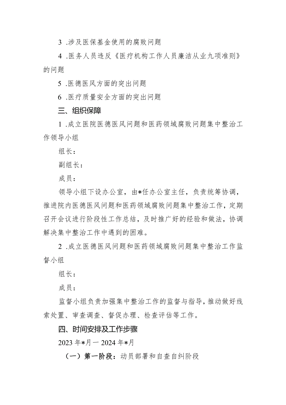 市医德医风问题和医药领域腐败问题集中整治工作实施方案.docx_第3页