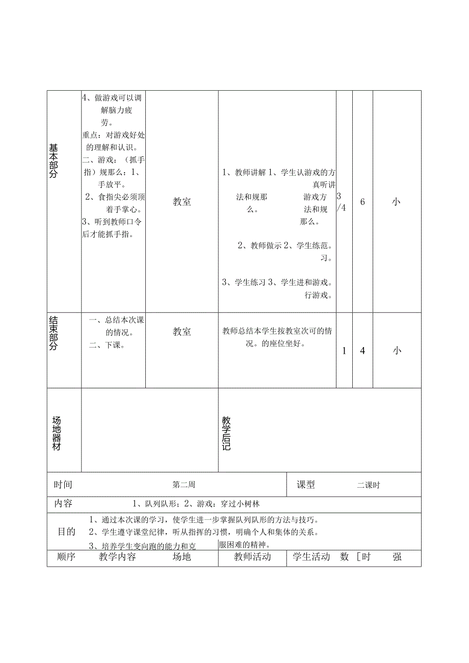 小学四年级下册体育教案(全册).docx_第2页