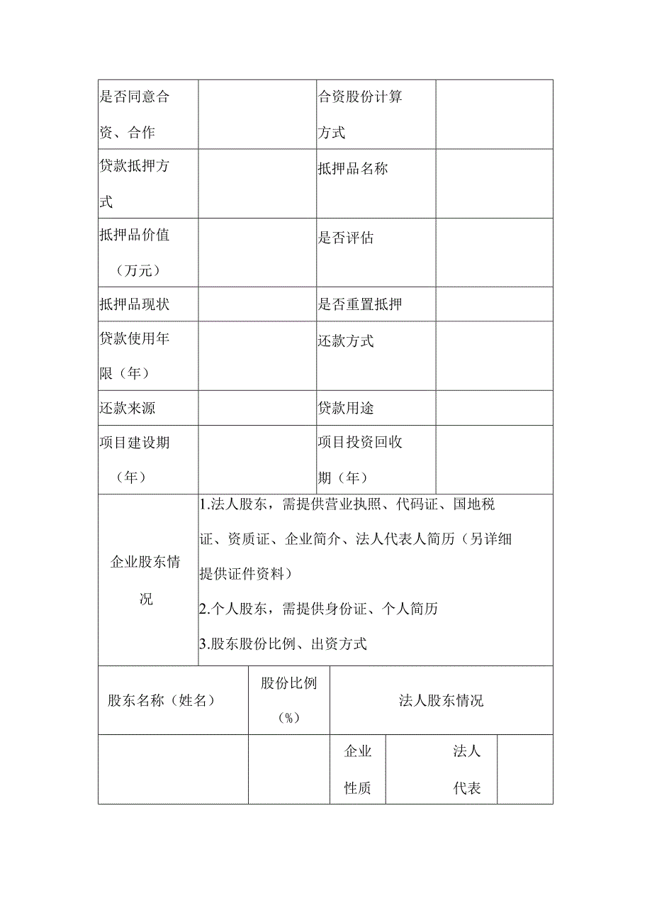 房地产企业财务项目融资申报表.docx_第2页