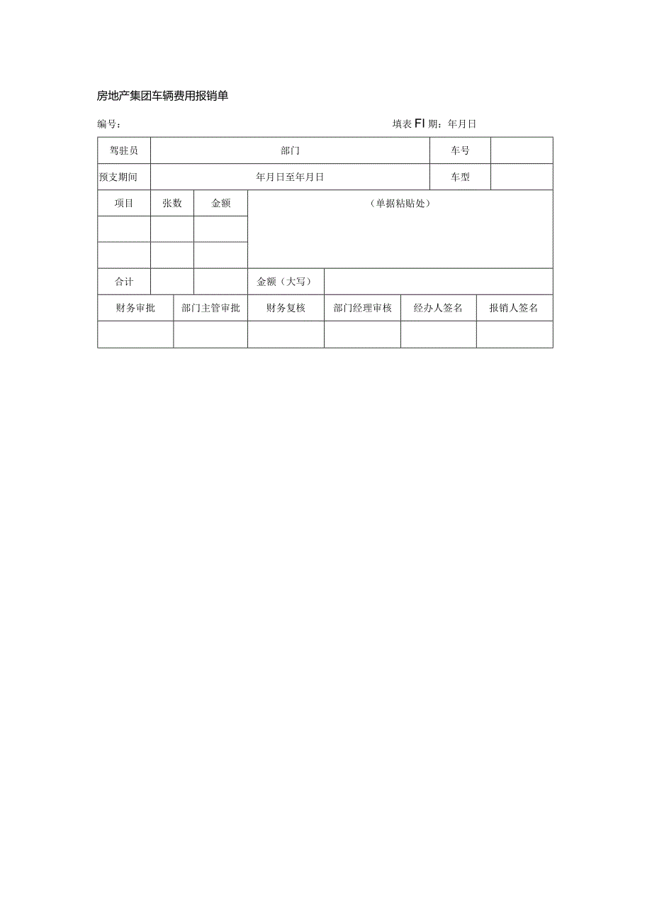 房地产集团车辆费用报销单.docx_第1页