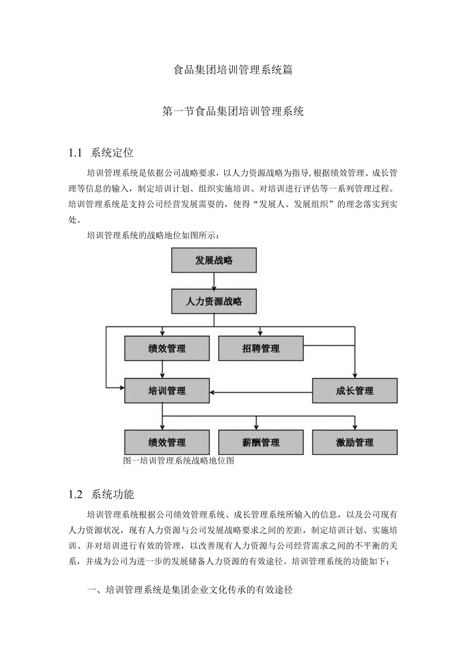 食品集团培训管理系统篇.docx_第1页