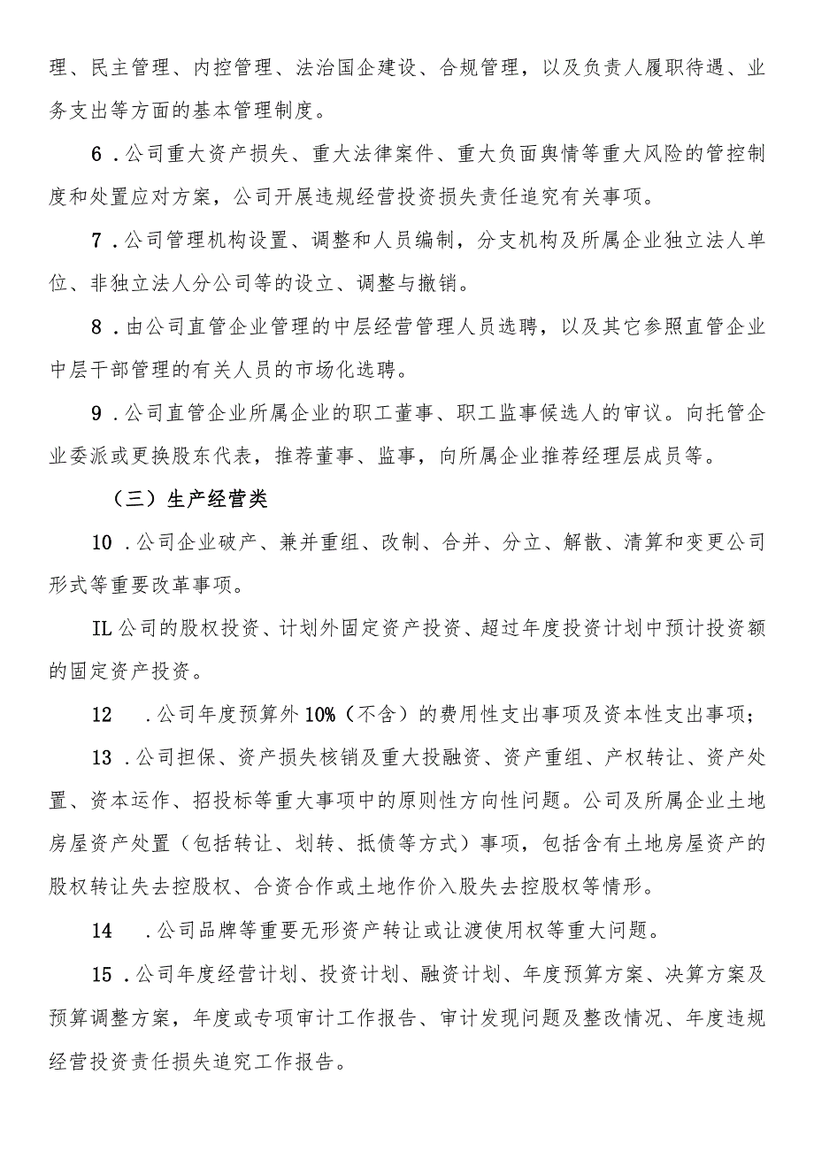 国企公司党委（总支）前置研究讨论重大事项清单、负面清单及程序.docx_第2页