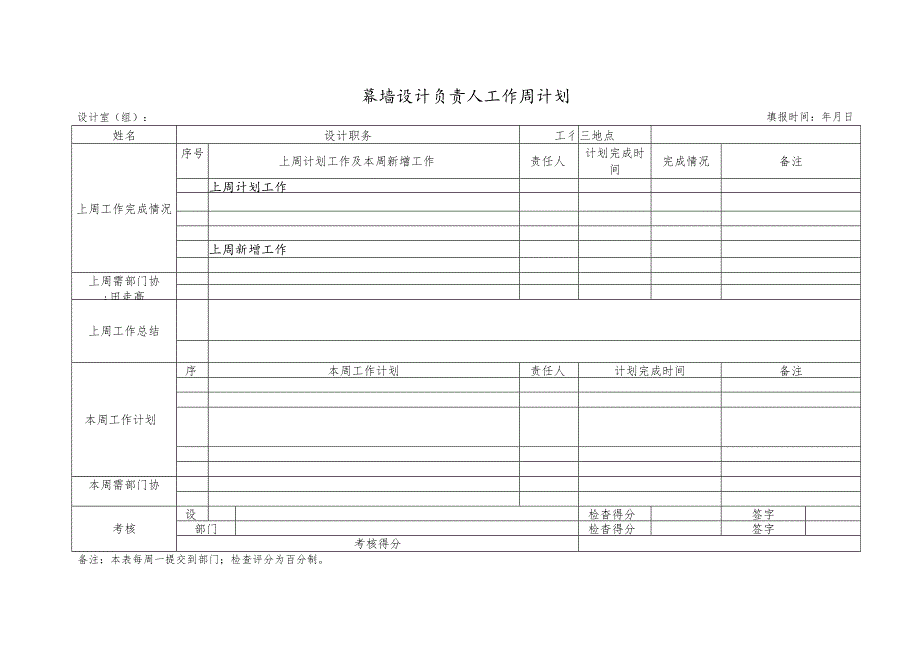 幕表25-D3 幕墙设计负责人工作周计划.docx_第1页