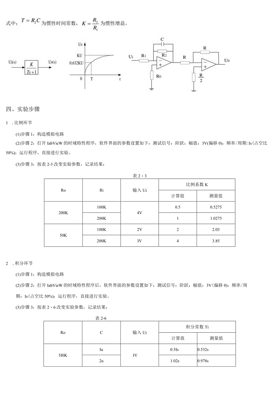 典型环节的电路模拟与软件仿真研究.docx_第2页