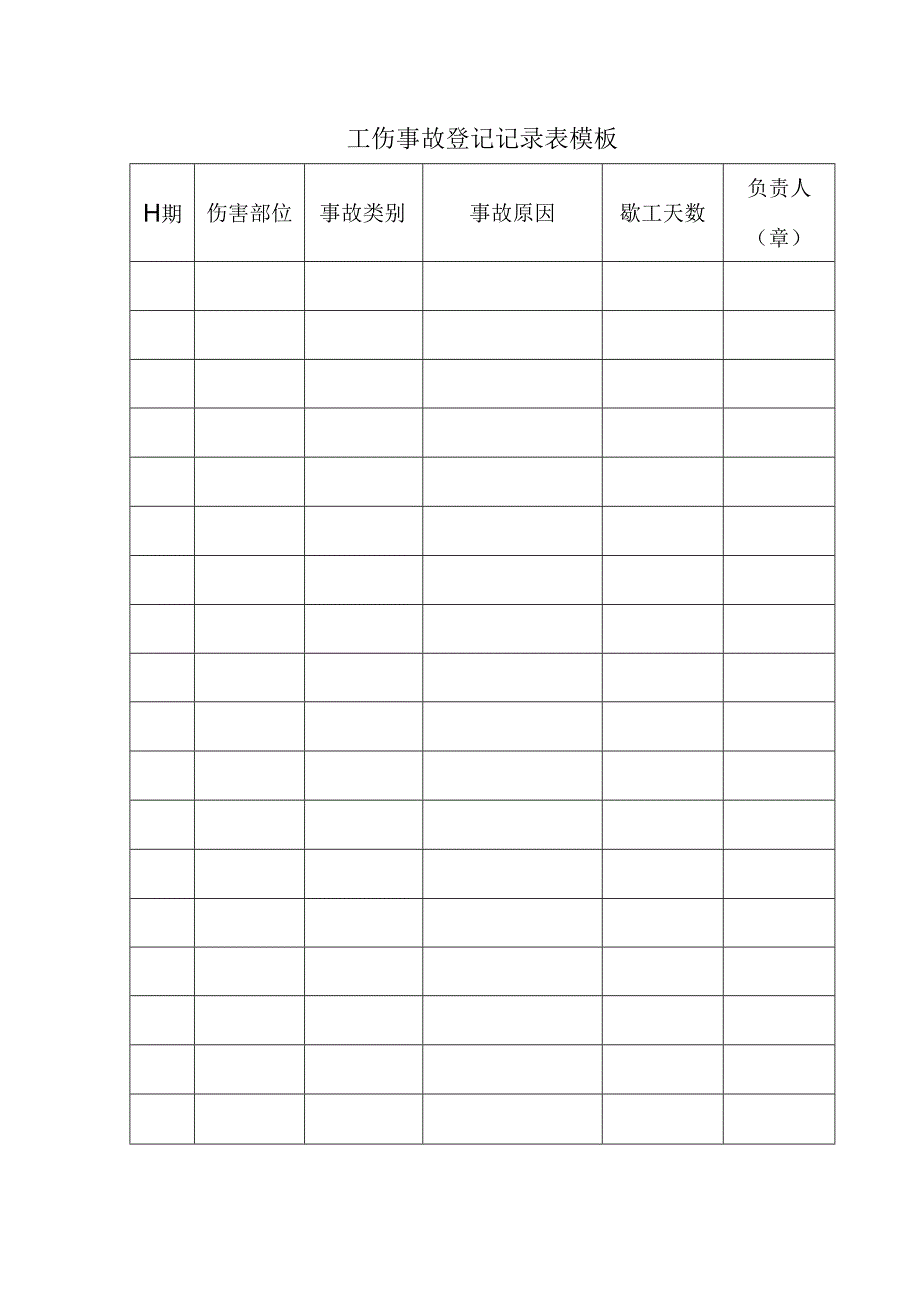 工伤事故登记记录表模板.docx_第1页