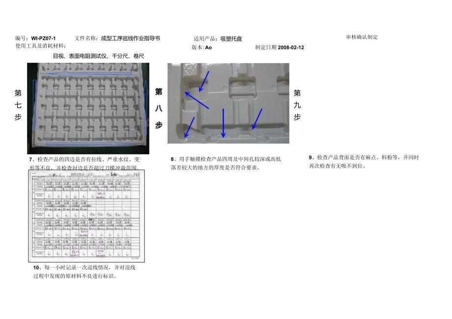 吸塑托盘 成型工序巡线检查作业指导书.docx_第2页