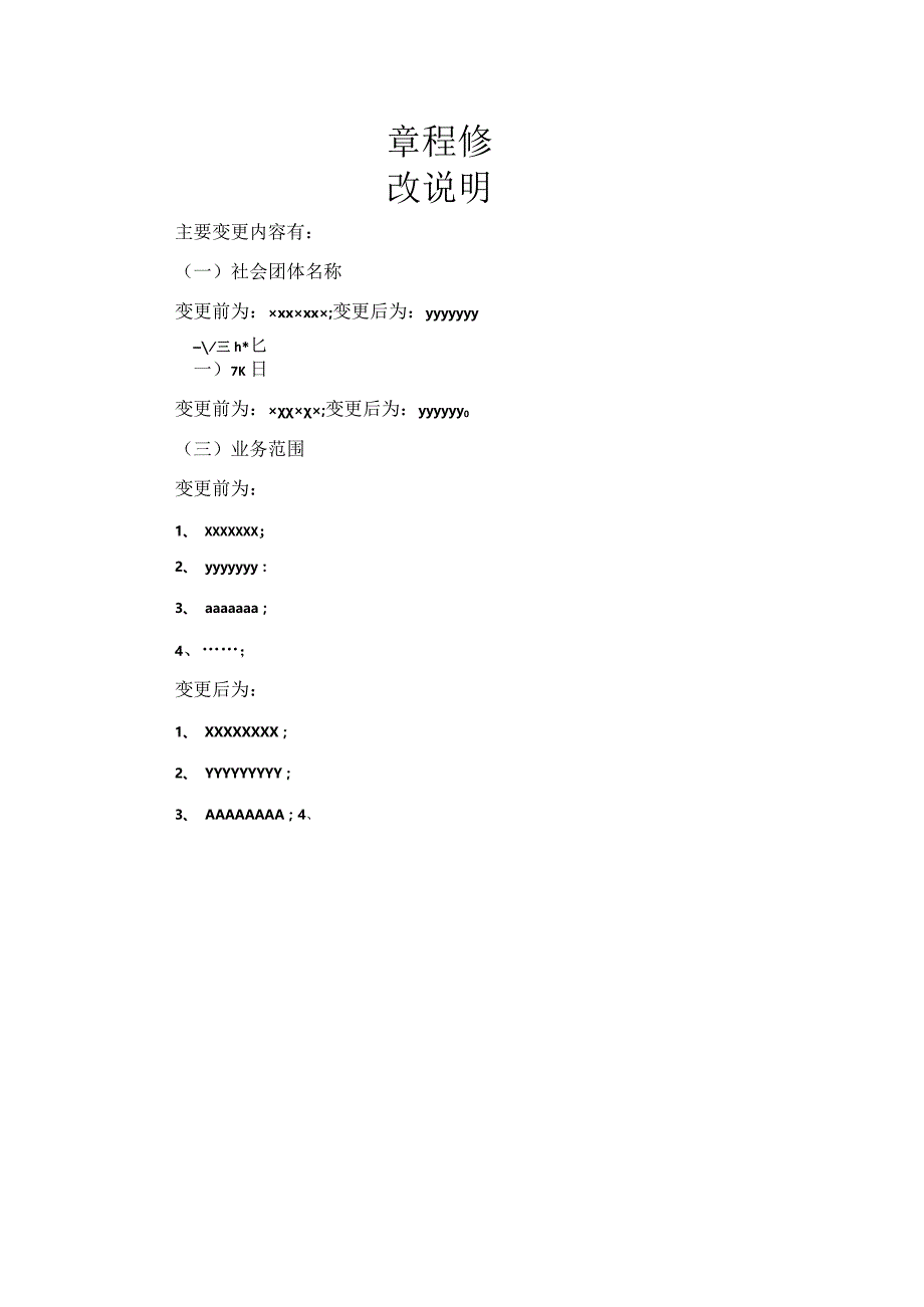 山西省社会团体修改章程核准章程修改说明.docx_第1页