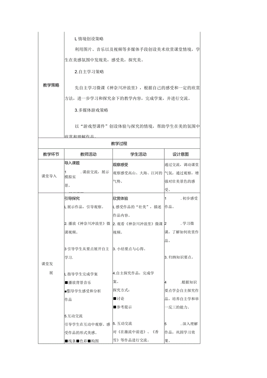 岭南版四年级美术下册2.高山、大海、江河 教学设计.docx_第2页