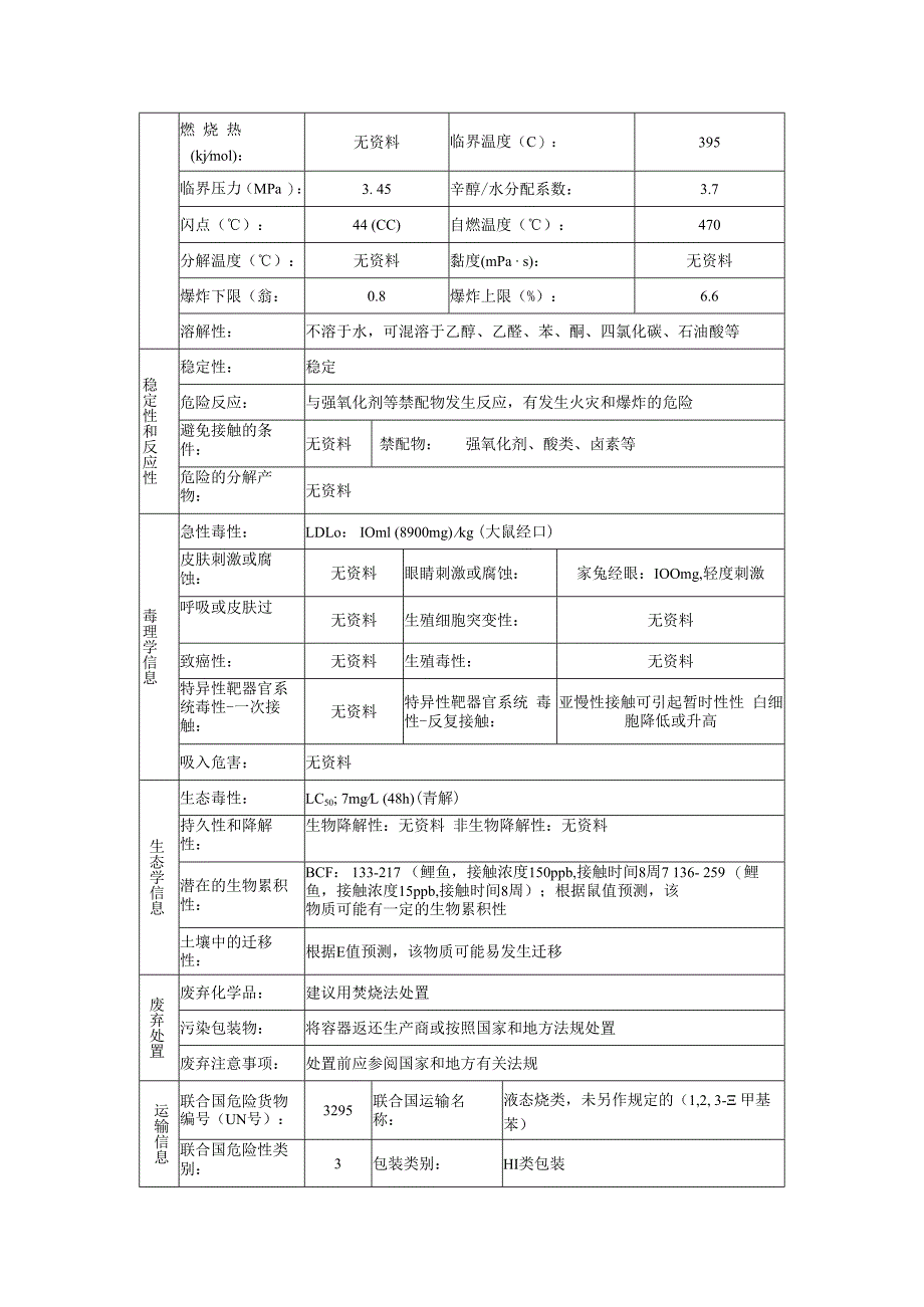 1,2,3-三甲基苯的安全技术说明书.docx_第3页