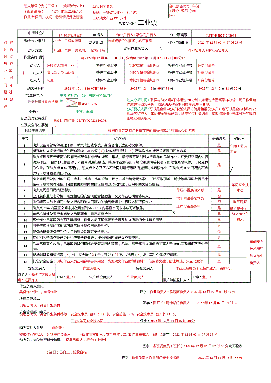 八大特殊作业票证审批模板.docx_第1页