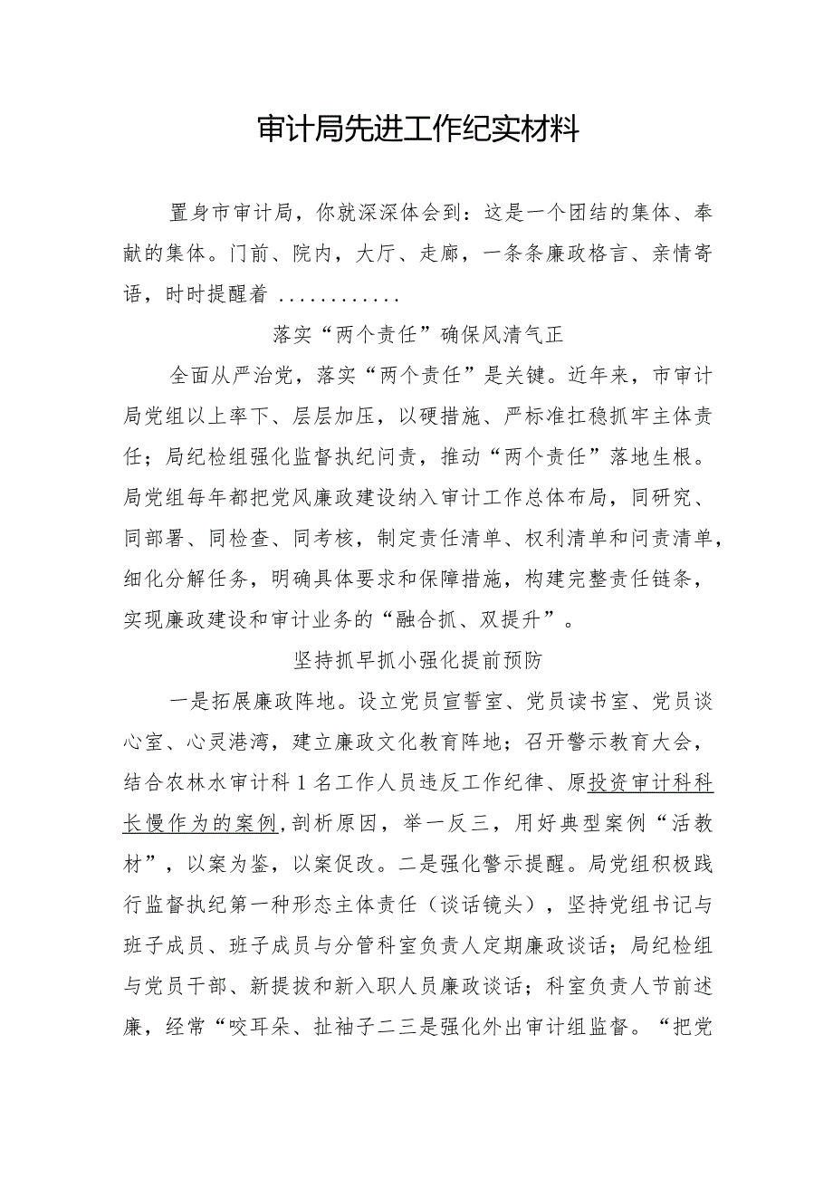 审计局先进工作纪实材料.docx_第1页