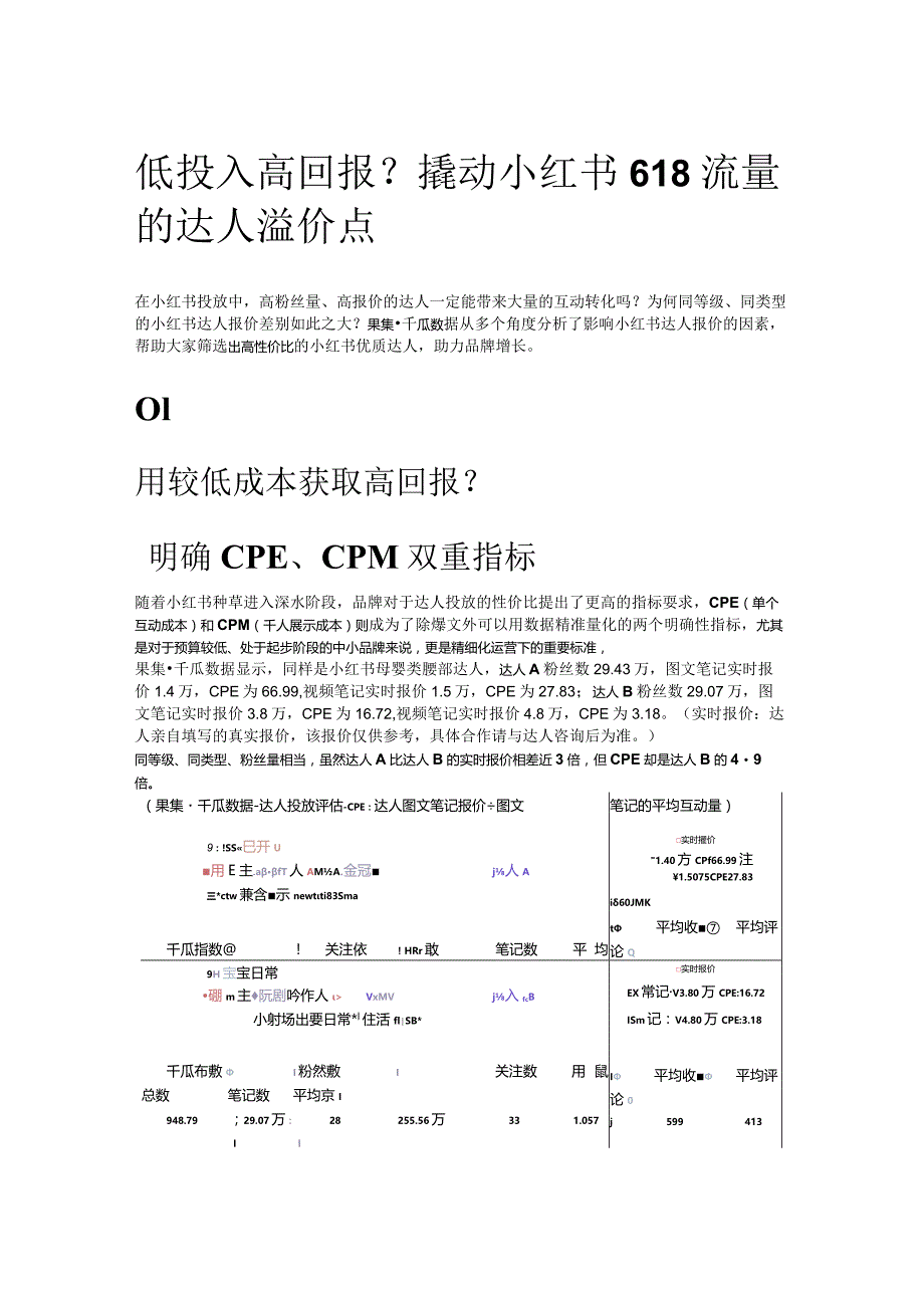 低投入高回报？撬动小红书618流量的达人溢价点.docx_第1页