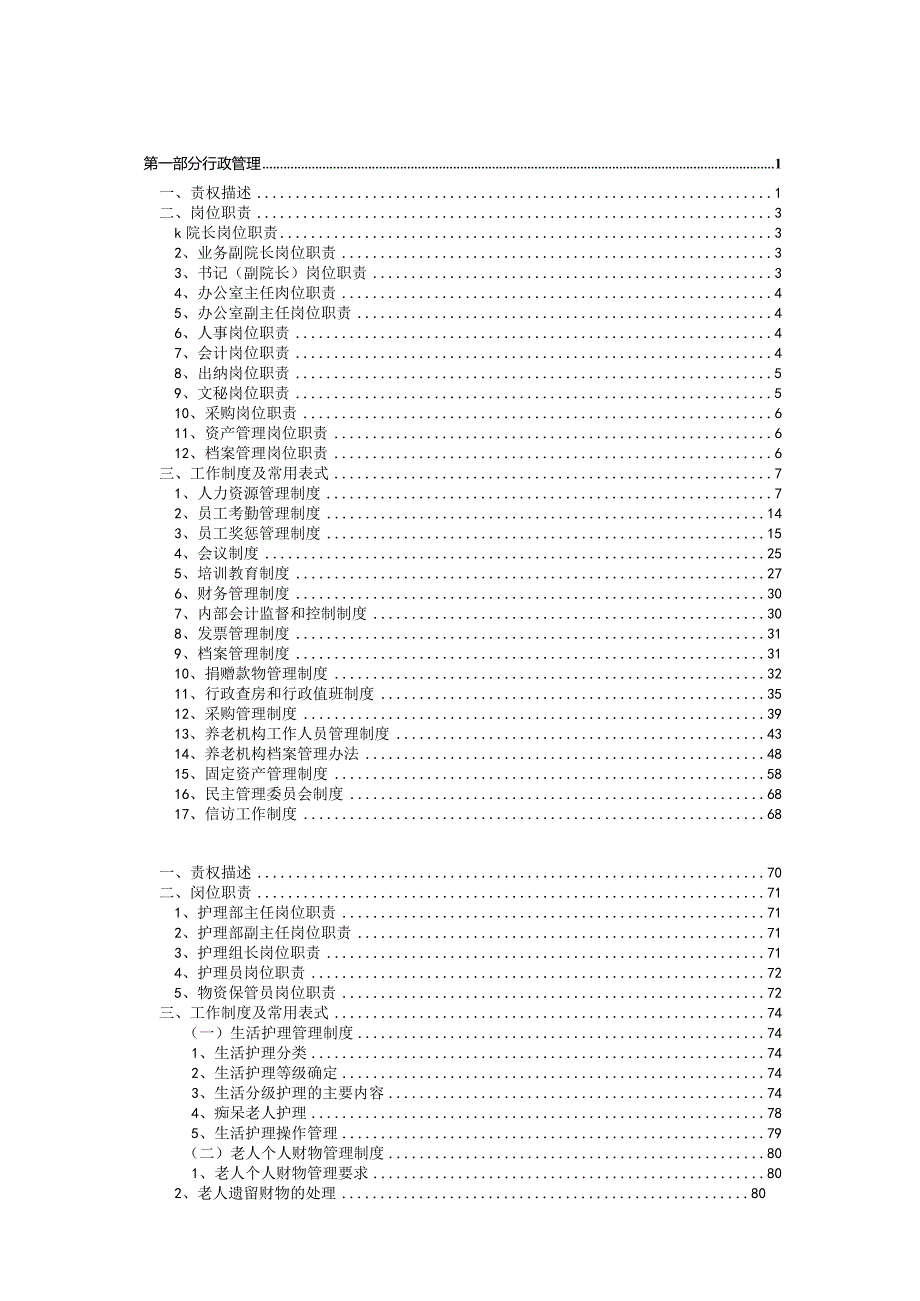 养老院管理实用制度汇编目录.docx_第1页