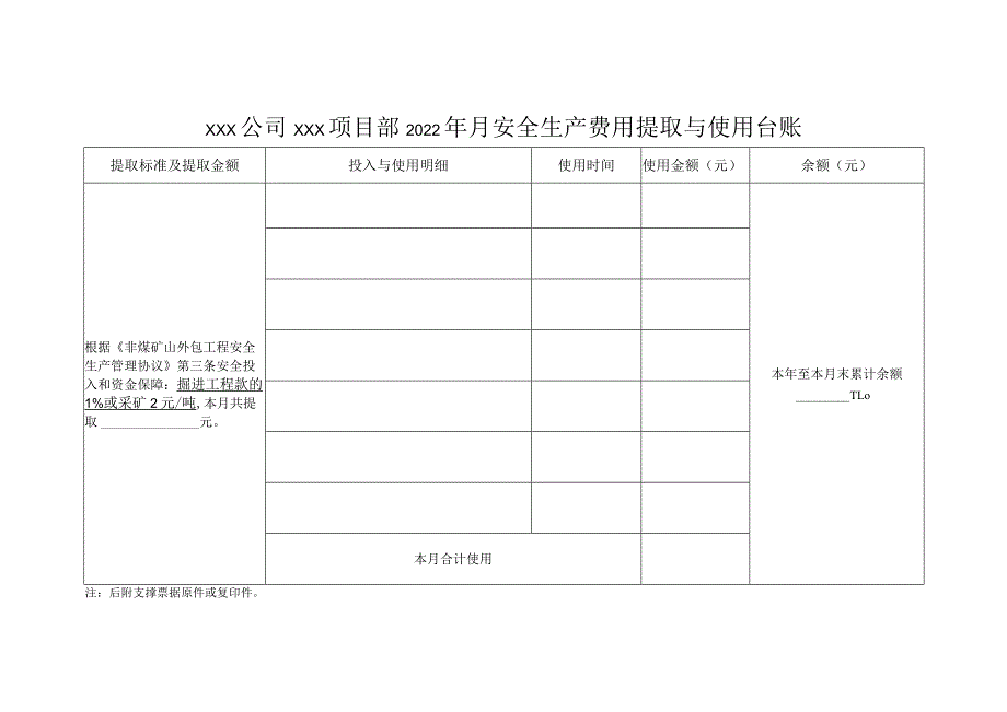 安全生产费用提取与使用台账.docx_第2页