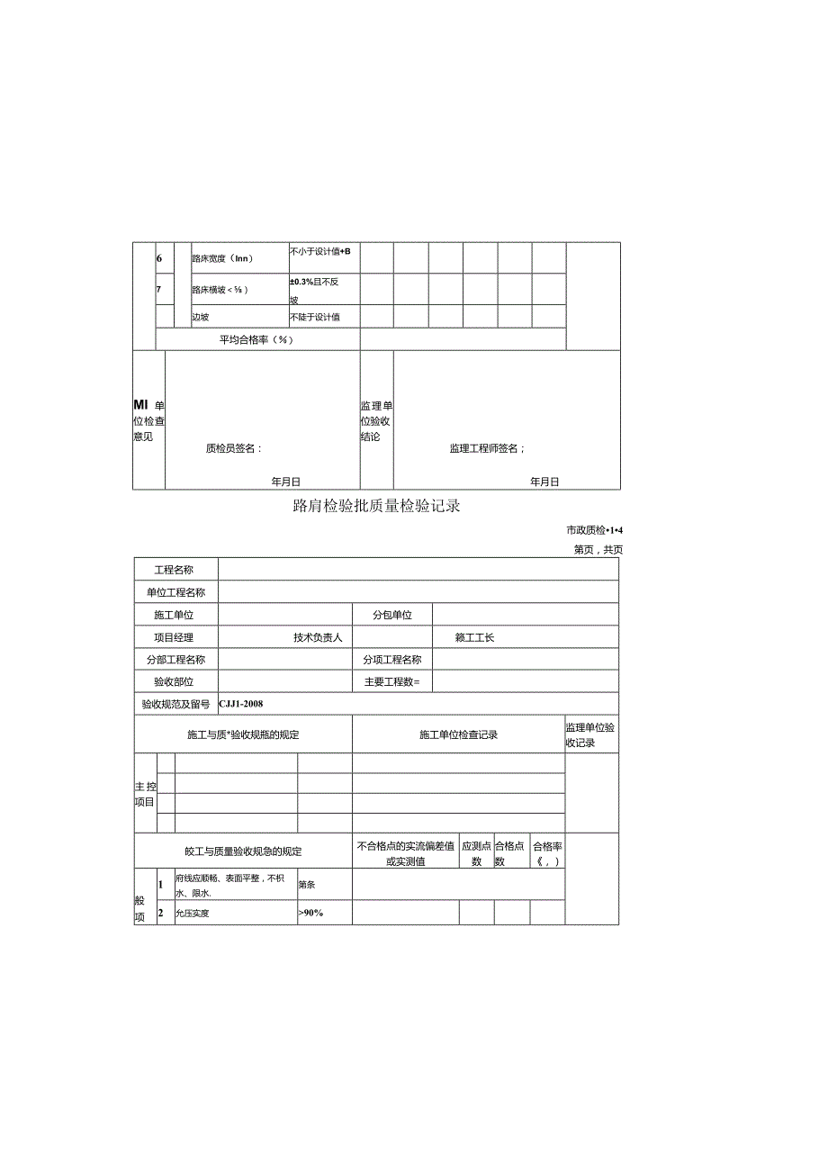 市政道路工程检验批质量检收记录全套表格.docx_第3页