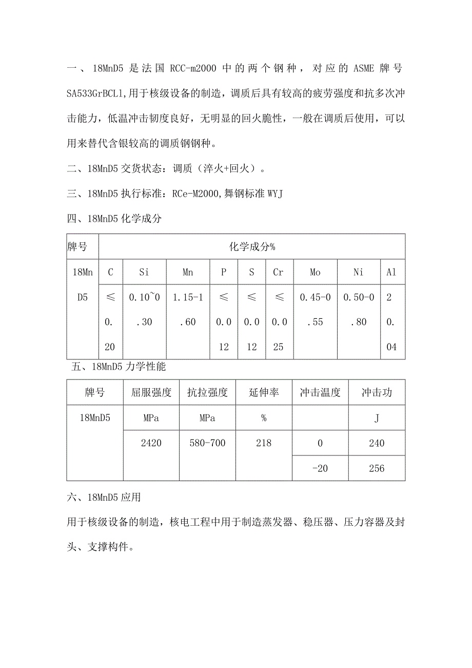 18MnD5抗拉强度18MnD5冲击功18MnD5热处理.docx_第1页