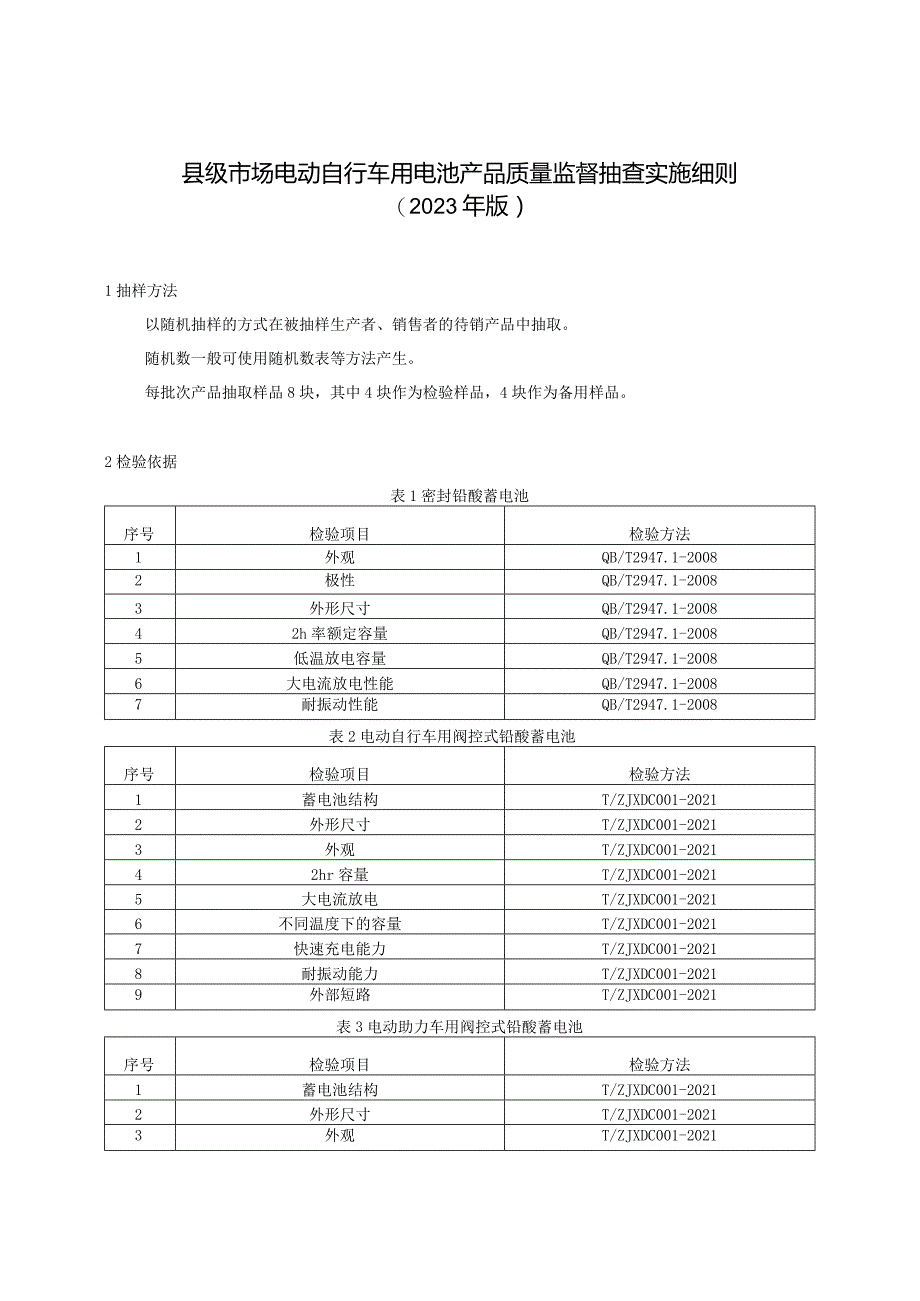 【精品范文】2023版县级市场电动自行车用电池产品质量监督抽查实施细则.docx_第1页